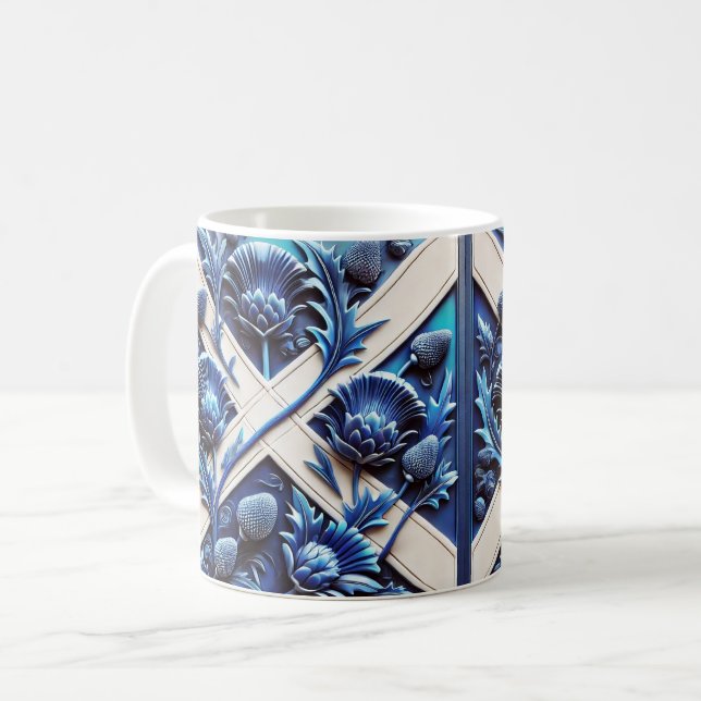 Tasse mit Scottish Thistles Design (Vorderseite Links)
