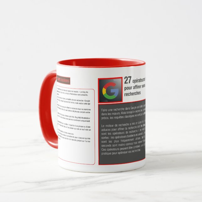 Tasse mit verkürzter Klaviatur Google Operator (Vorderseite Links)