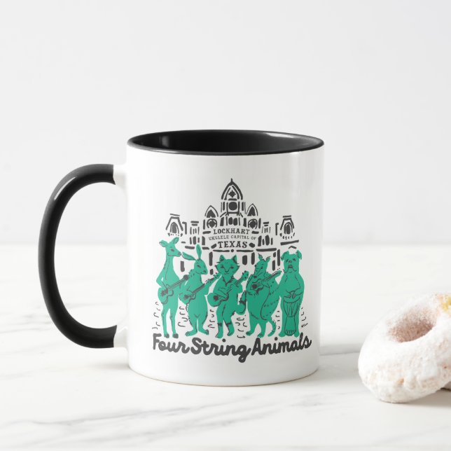 Tasse mit vier String Animals (Mit Donut)