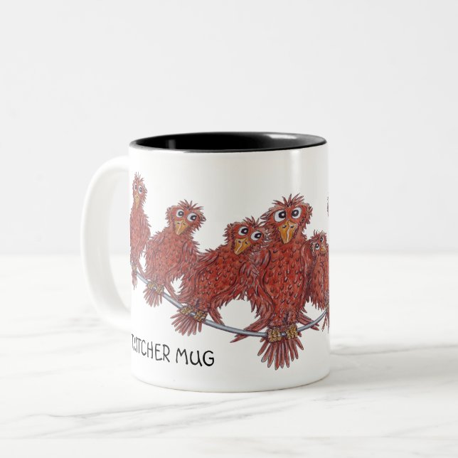 Tasse mit Vogelcartoons (Vorderseite Links)