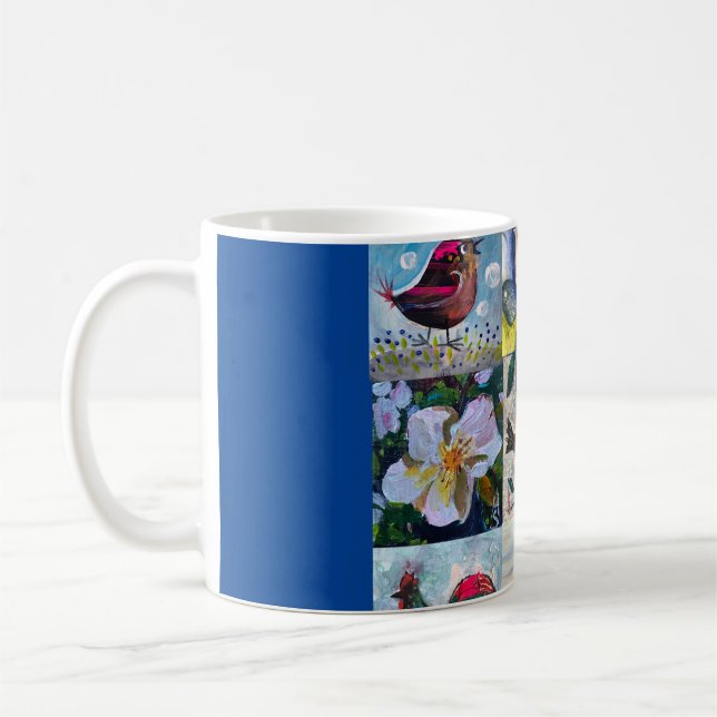 Tasse mit Vögeln und Blume (Links)