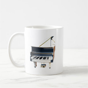 Tasse mit weißem Klavier