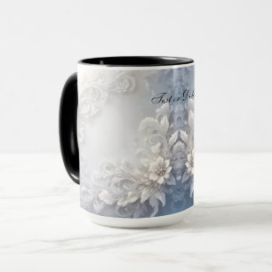 Tasse mit weißer Blume Geblüht