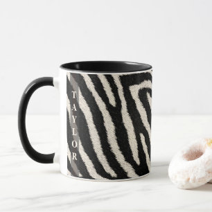 Tasse mit Zebramuster und individuellem Namen