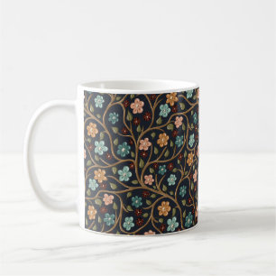Tasse mit Zweigen und Blumen