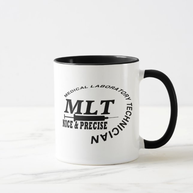 TASSE MLT SLOGAN NICE ET PRÉCISE LAB TECH MÉDICALE (Droite)