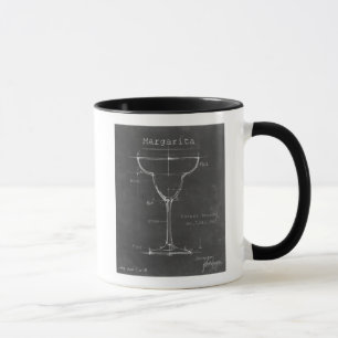 Tasse Modèle noir et blanc en verre de margarita