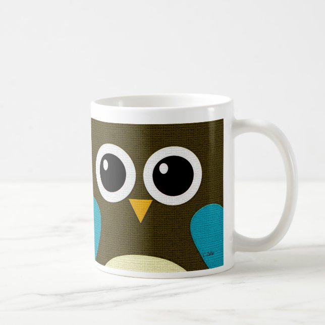 Tasse moderne de hibou de huée (Droite)