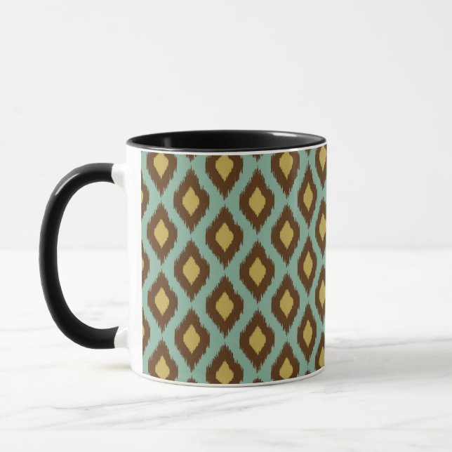 Tasse Moderne jaune bleu d'ikat tribal moderne (Gauche)