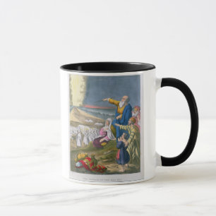 Tasse Moïse séparant la Mer Rouge, d'une bible imprimée