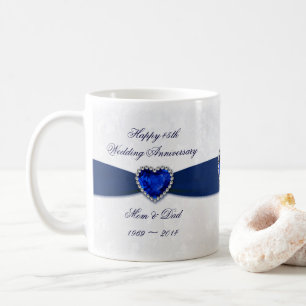 Tasse molle d'anniversaire de mariage de damassé