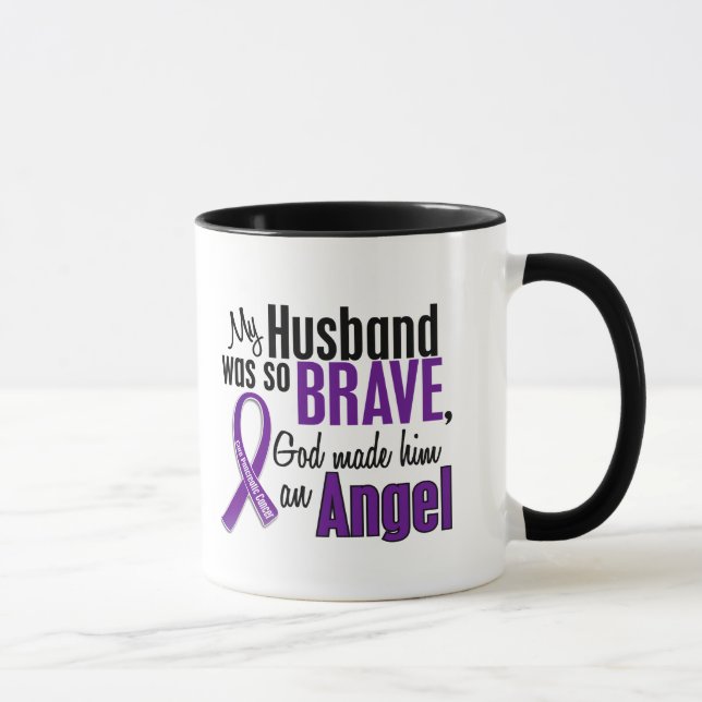 Tasse Mon mari est un Cancer pancréatique d'ange (Droite)