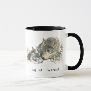 Tasse Mon père ...mon ami Aquarelle Wolf Art