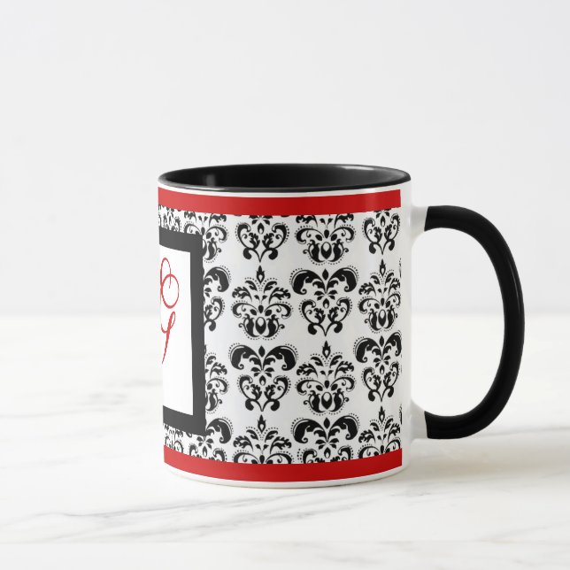 Tasse MONOGRAM DE DAMASK, rouge (Droite)