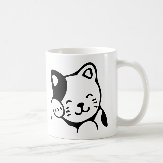 Tasse. Monogramm-Katze Kaffeetasse (Rechts)