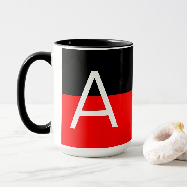 Tasse Monogramme bicolore moderne (Avec donut)