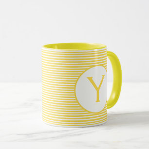 Tasse Monogramme de bande jaune