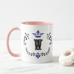 Tasse Monogramme de couronne 'W'
