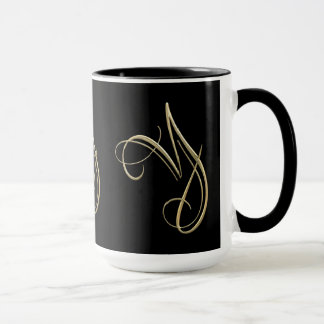 Tasse Monogramme d'or de l'initiale Y