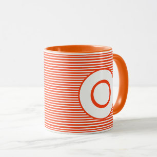 Tasse Monogramme en bande orange