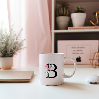 Tasse Monogramme Initial Floral B