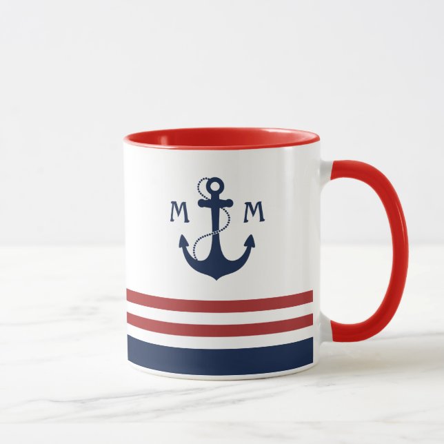 Tasse Monogramme nautique (Droite)