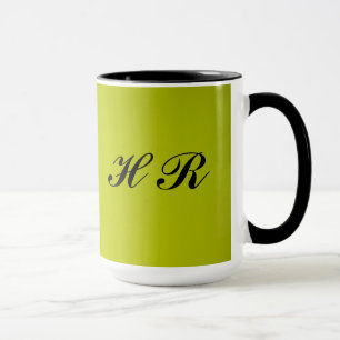 Tasse Monogramme noir sur le vert