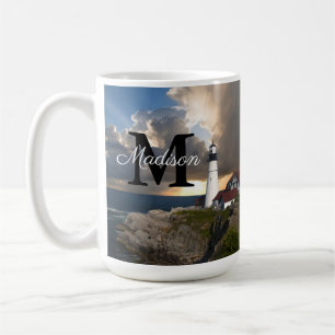 Tasse Monogramme Phare de Portland Head et Coucher