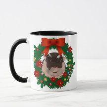 Tasse Moo Deng frohe Weihnachten.