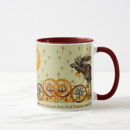 Tasse Moose Swirl Stars Lune Paix Joy Ho Ho Stein