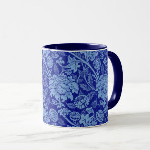 Tasse Morris - Motif Floral Indigo Bleu
