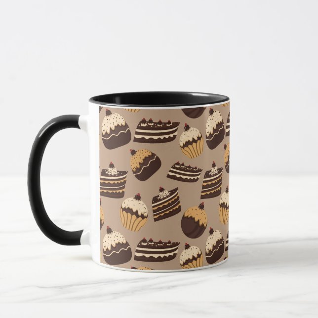 Tasse Motif 3 de chocolat et de pâtisseries (Gauche)