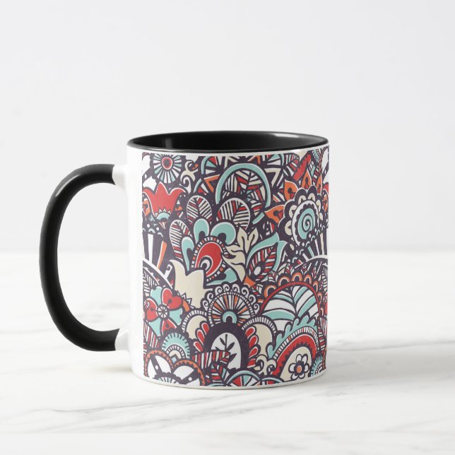 Tasse Motif à doodle floral Paisley (Gauche)
