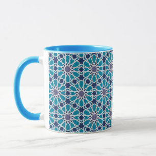 Tasse Motif abstrait dans bleu et gris