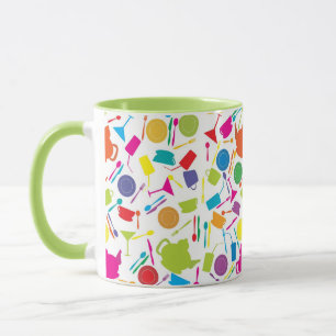 Tasse Motif Avec Cuisine Colorée