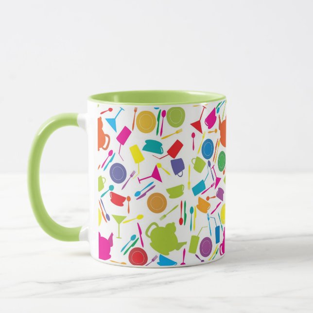 Tasse Motif Avec Cuisine Colorée (Gauche)