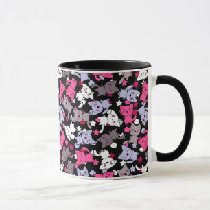 Tasse motif avec les chats mignons 3 de griffonnage de
