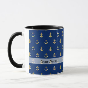 Tasse Motif d'ancrage bleu