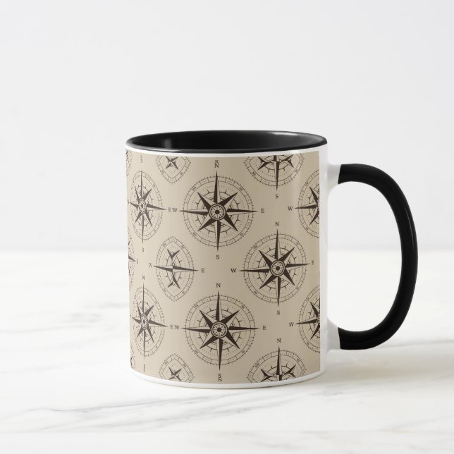 Tasse Motif de boussole de navigation (Droite)