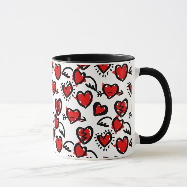 Tasse Motif de croquis d'Anti-Valentine (Droite)