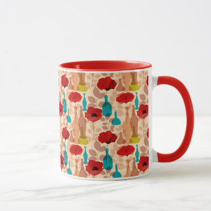 Tasse Motif de fleurs, de vases et de bouteilles