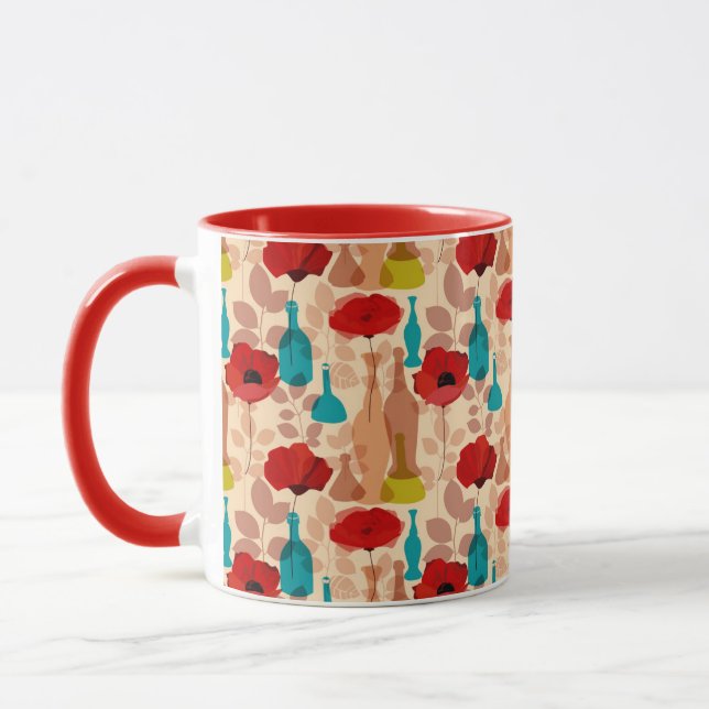 Tasse Motif de fleurs, de vases et de bouteilles (Gauche)