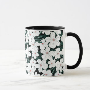 Tasse Motif de fleurs tropical blanc