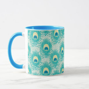 Tasse Motif de plumes de paon