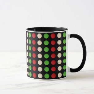 Tasse Motif de point blanc vert rouge