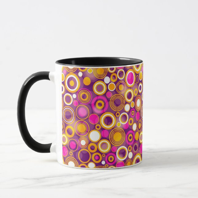 Tasse Motif de point violet de polka (Gauche)