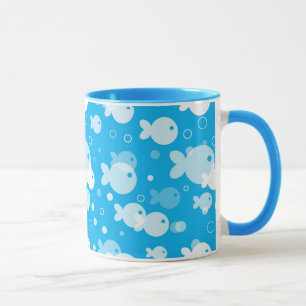 Tasse motif de poissons