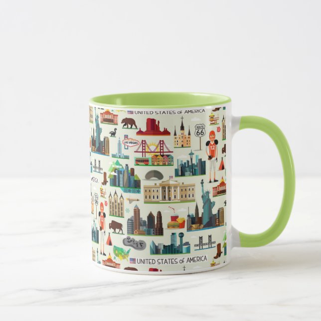 Tasse Motif de symboles des Etats-Unis (Droite)