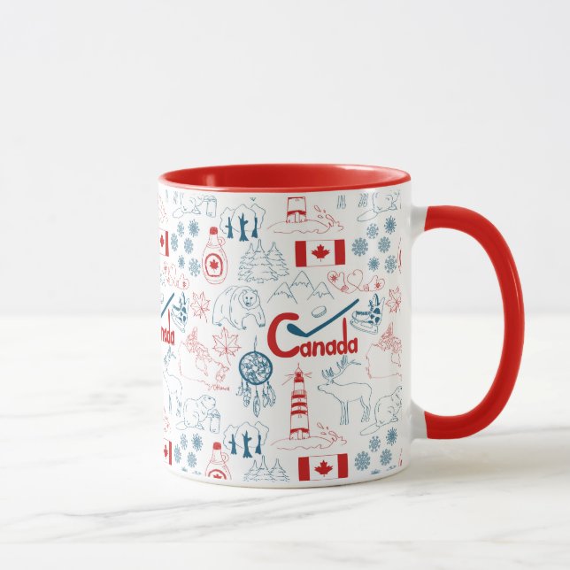 Tasse Motif de symboles du Canada | (Droite)