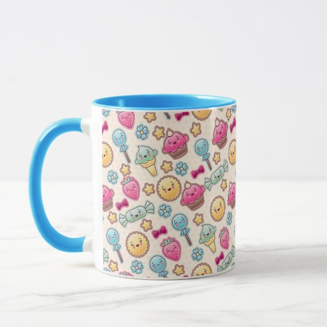 Tasse Motif d'enfant de Kawaii avec des griffonnages (Gauche)